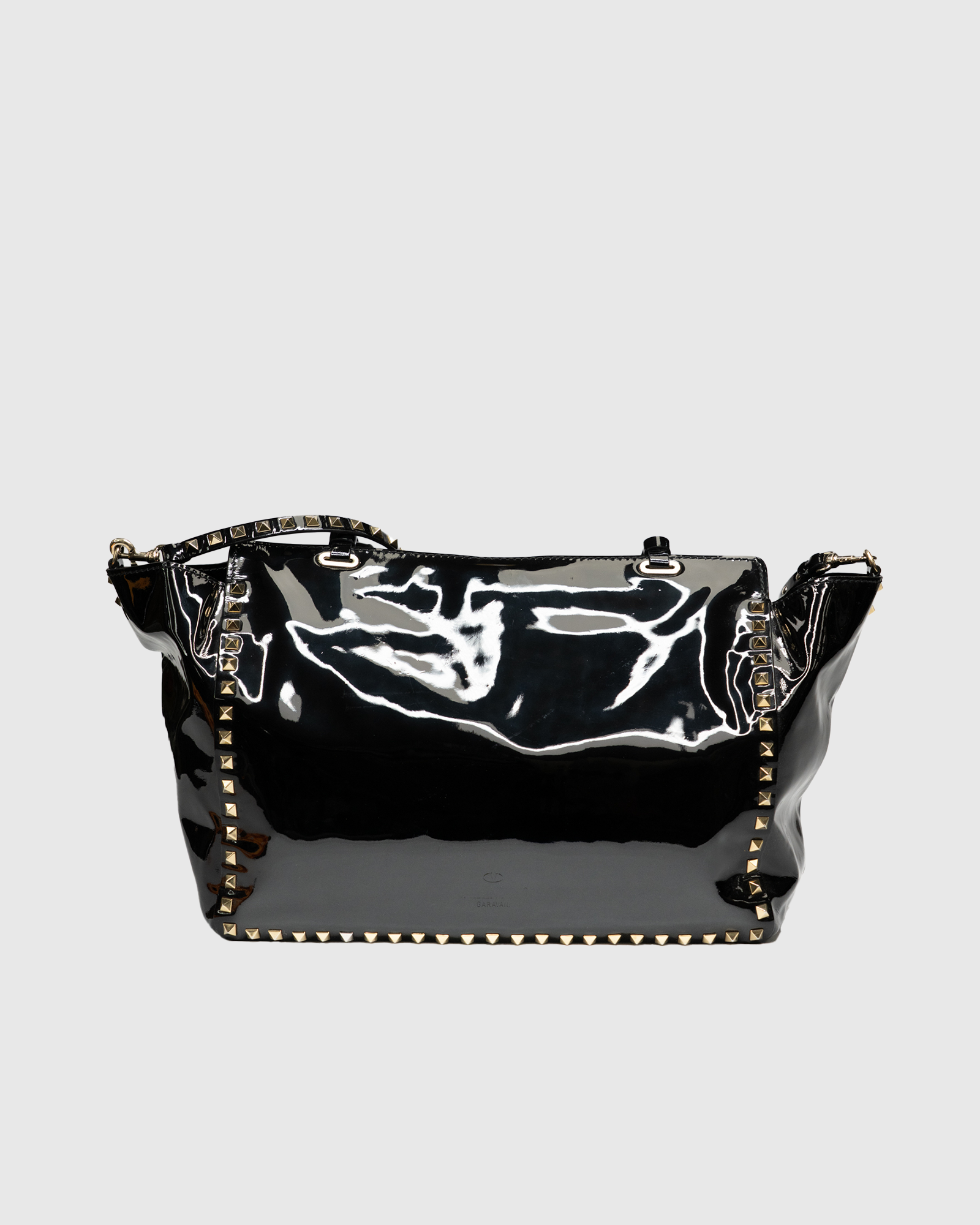 Valentino Garavani Rockstud Patent Leather Tote – Black