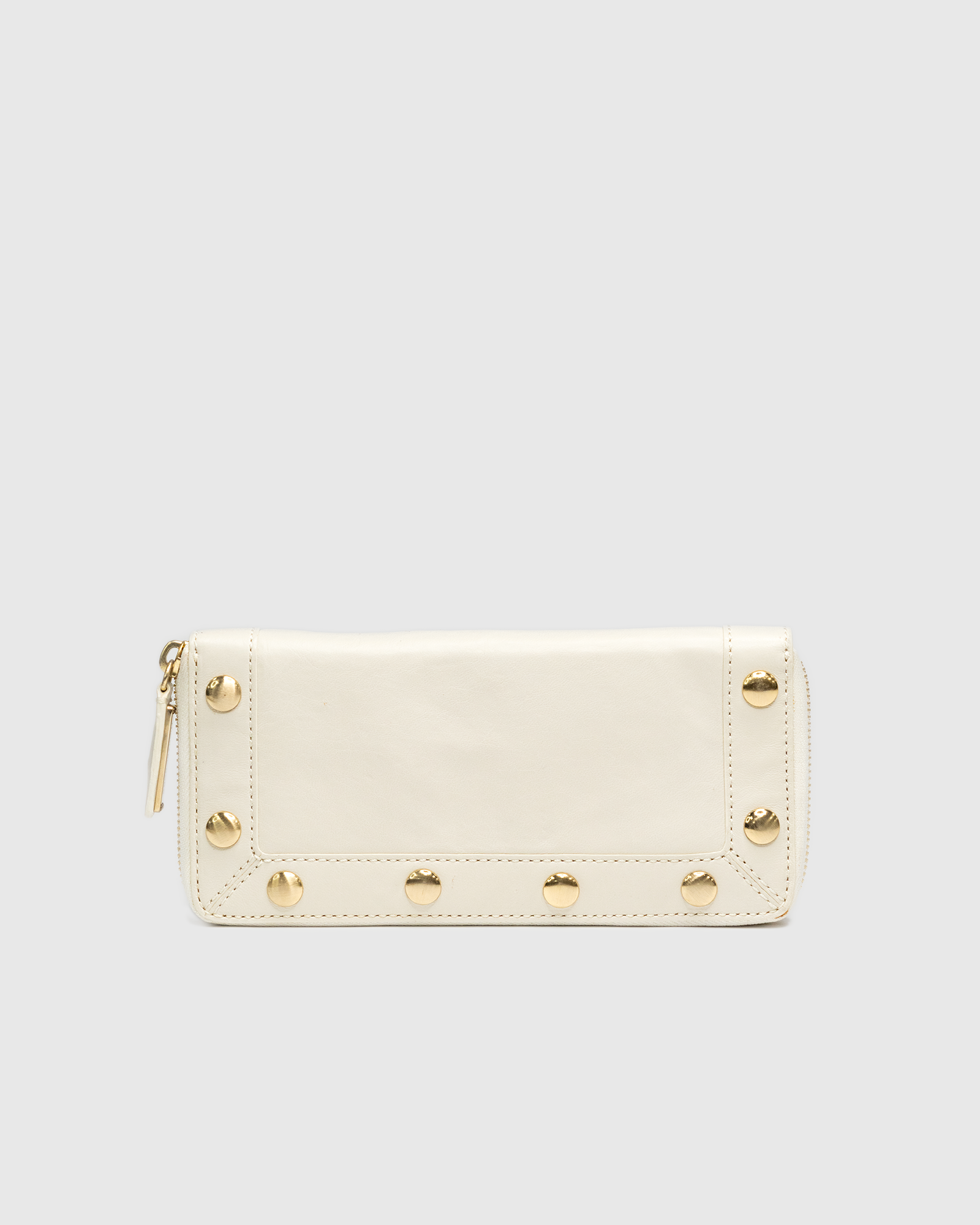 Michael Kors White Leather Studded Zip Wallet