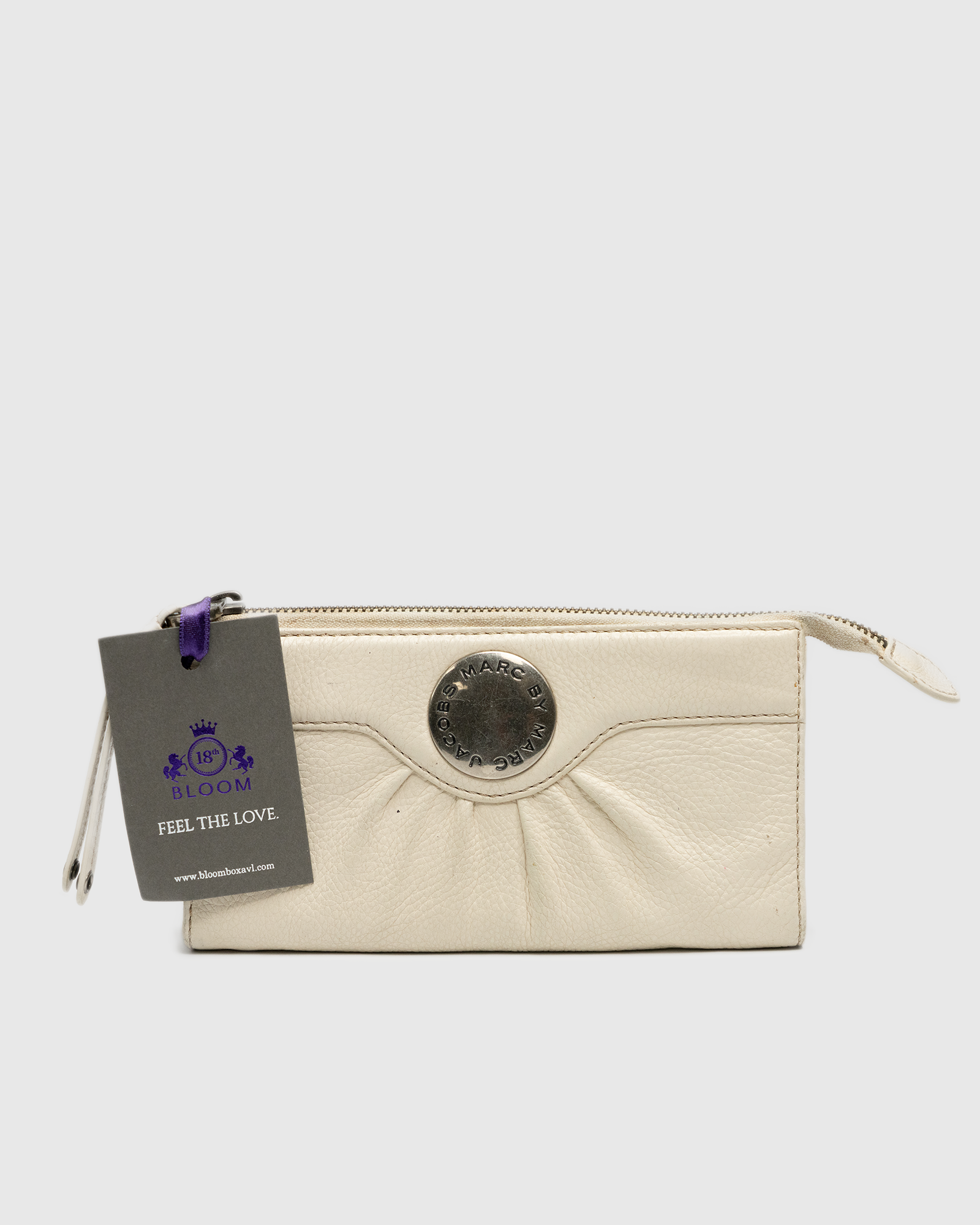 Marc by Marc Jacobs Cream Leather Zip Wallet