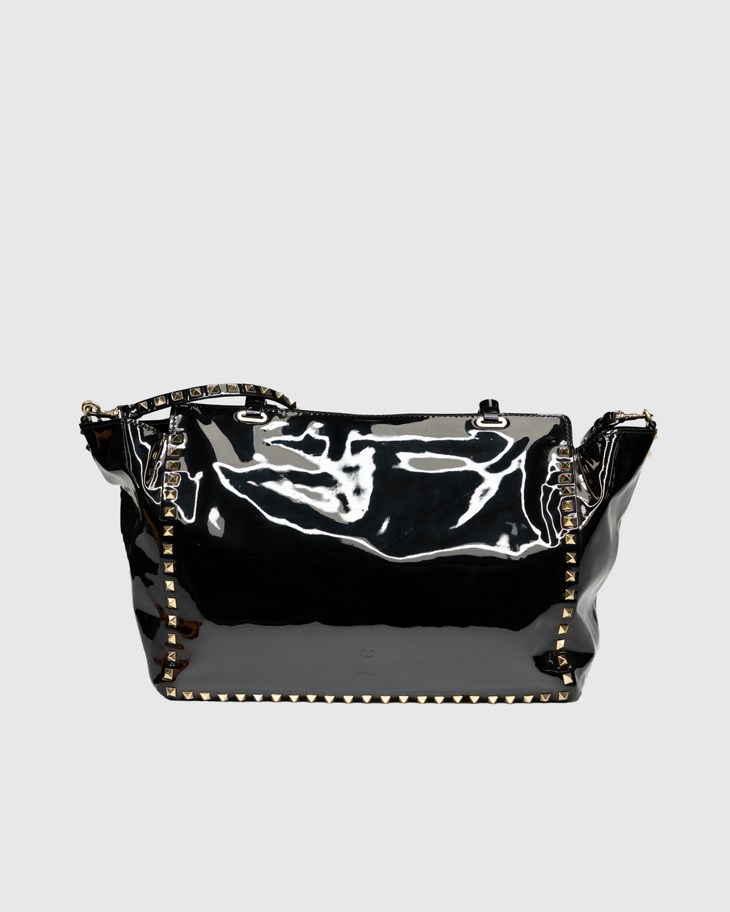 Valentino Garavani Rockstud Patent Leather Tote – Black