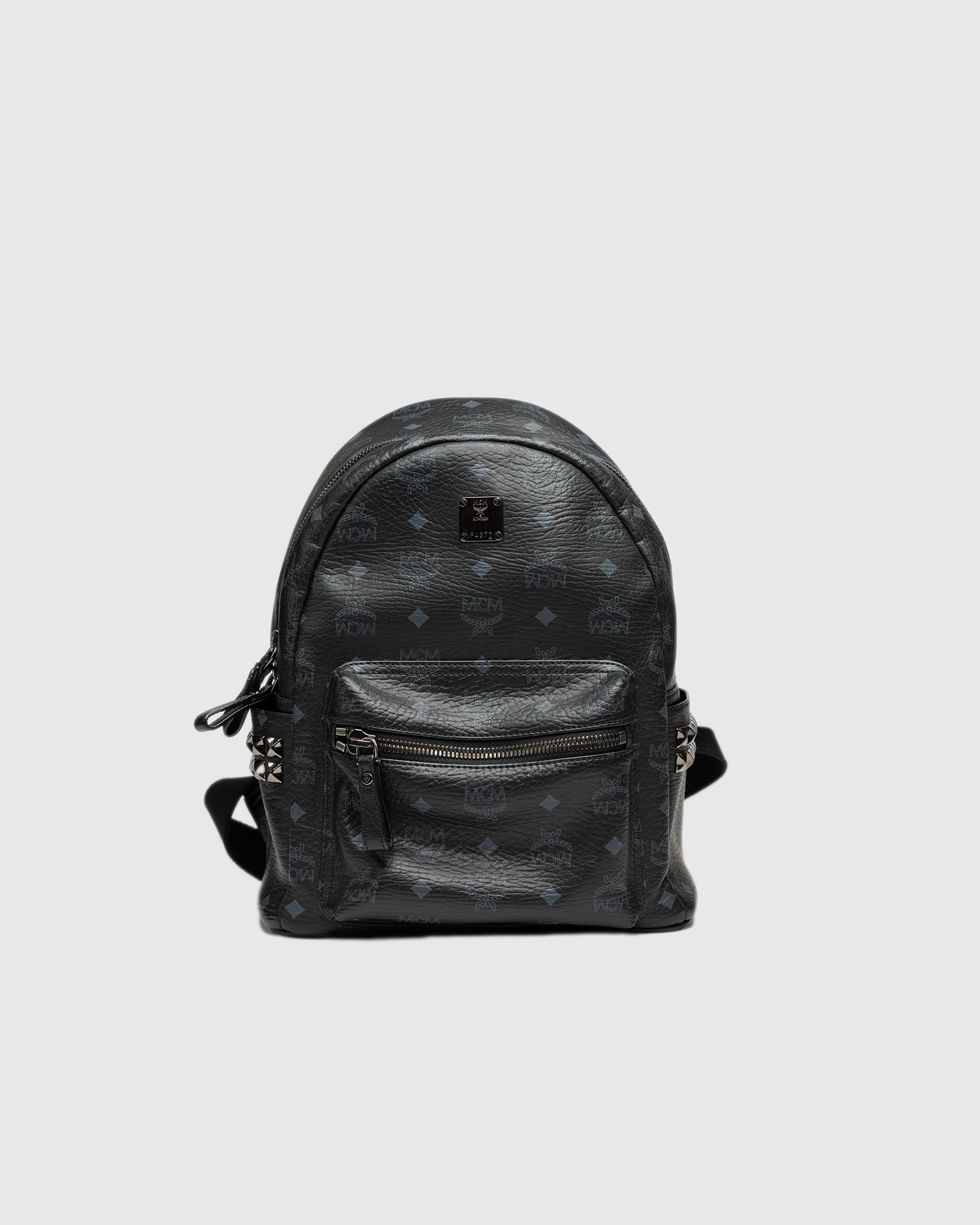 MCM Stark Side Studs Mini Backpack in Visetos - Black
