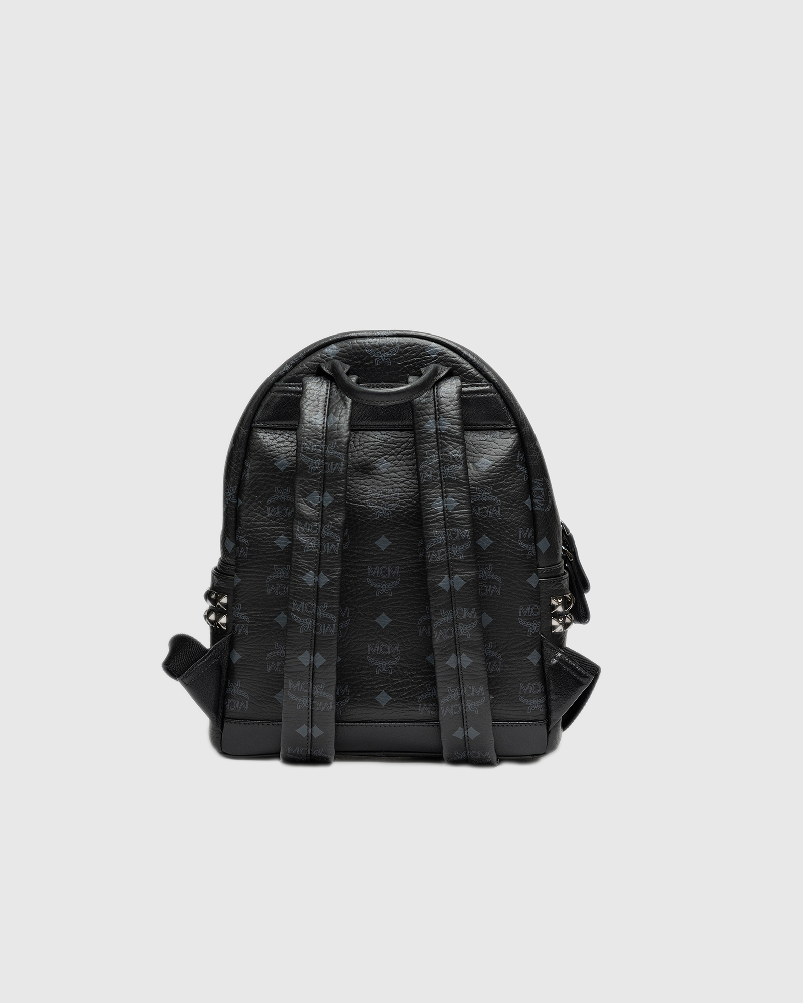 MCM Stark Side Studs Mini Backpack in Visetos - Black